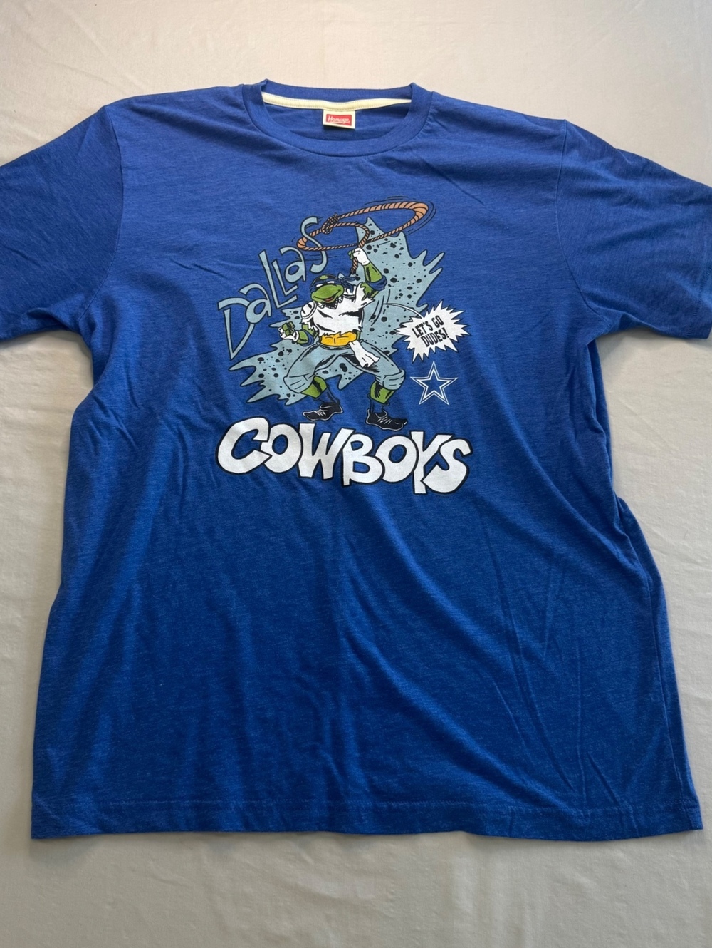 Homage TMNT Leonardo x Dallas Cowboys T-Shirt Men’s L Blue Ninja Turtles NFL